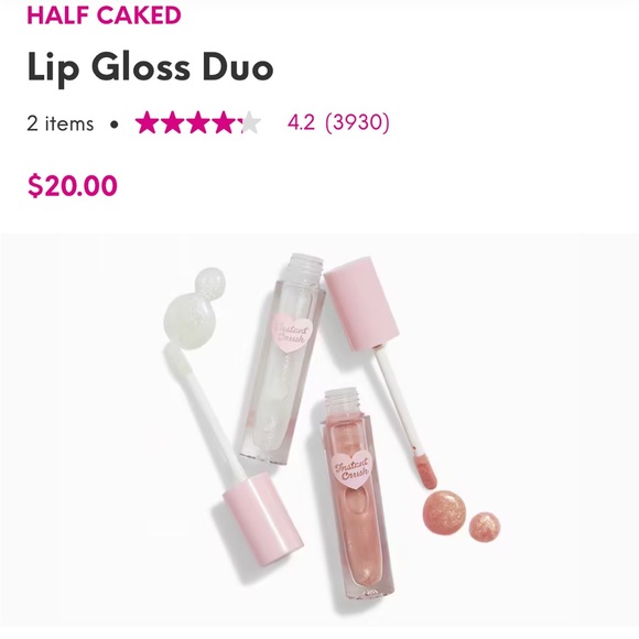 Half Caked Beauty Instant Crush Hydrating Lip Gloss Duo - Picture 1 of 6
